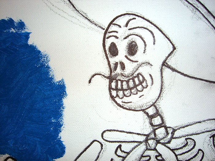 Painting Calavera Face Close up