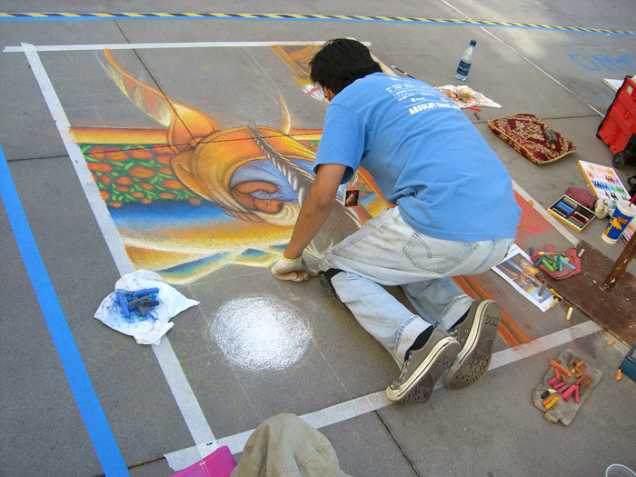 Pasadena Chalkfest 2006 - stacks of colors