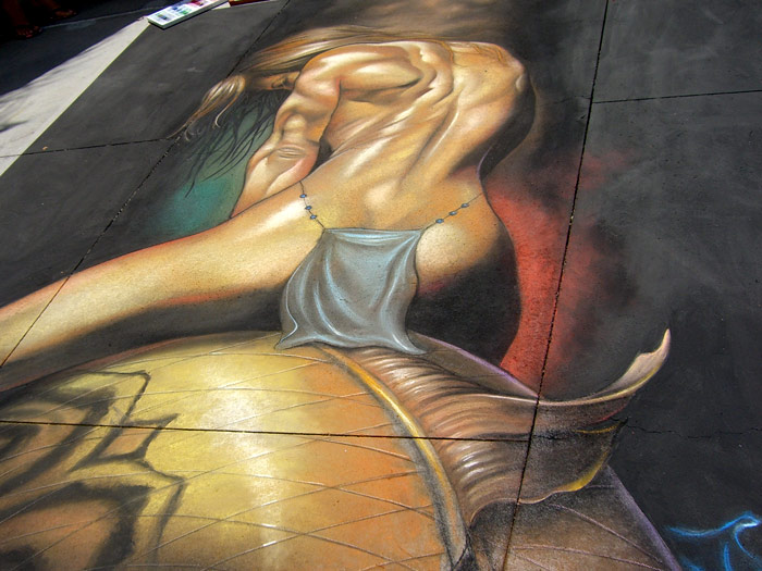 Pasadena Chalkart - female figure