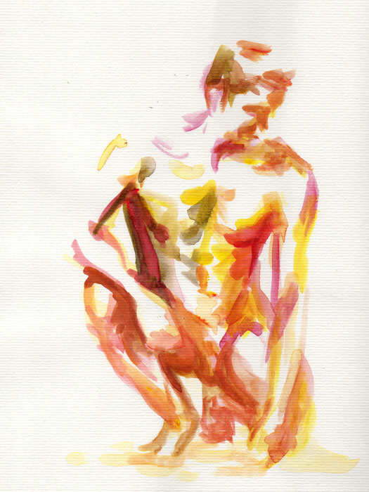 Water Color figure drawing male